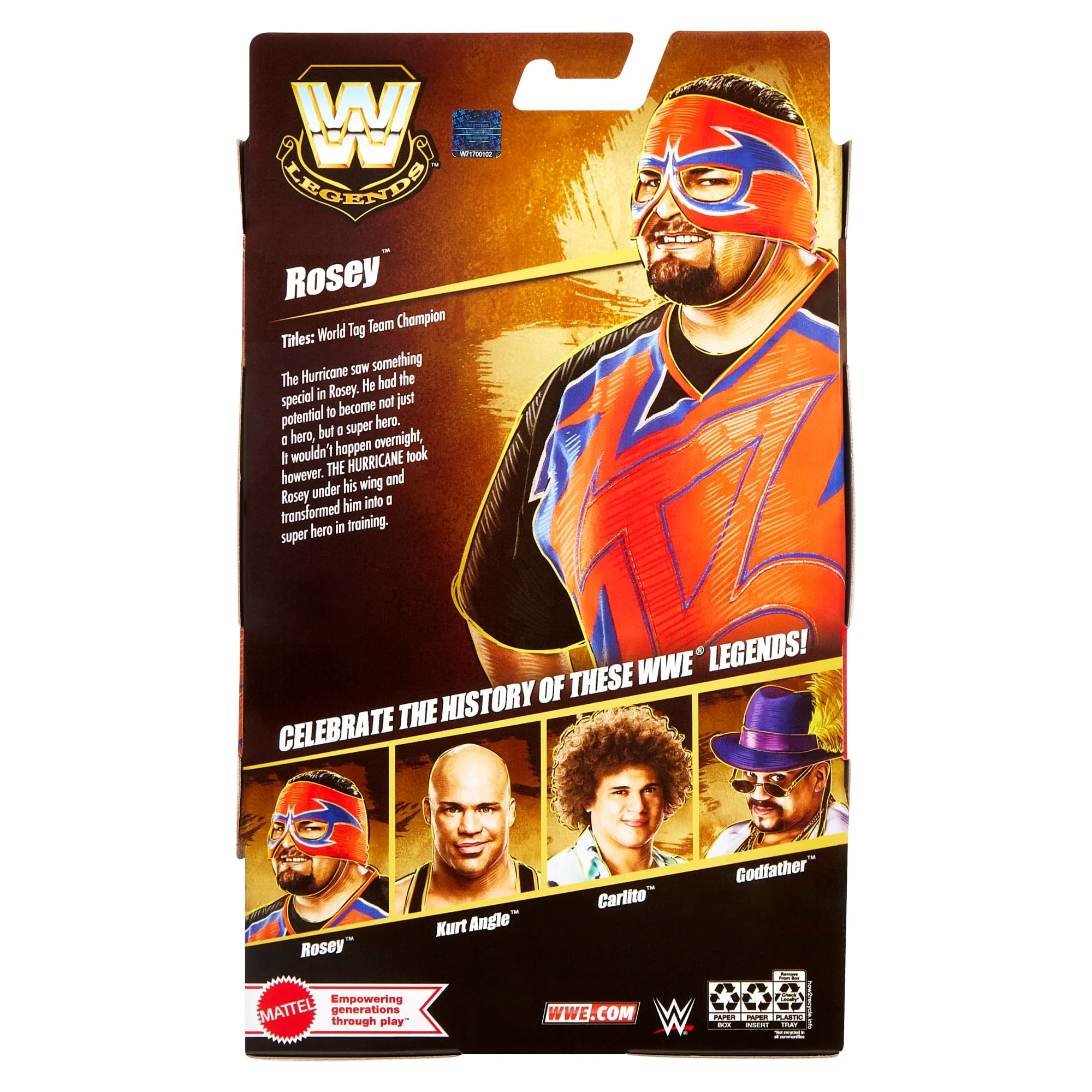 WWE Elite Legends Rosey Action Figure & Accessories, Series 26 Collectible Set, 6-inch - Image 3