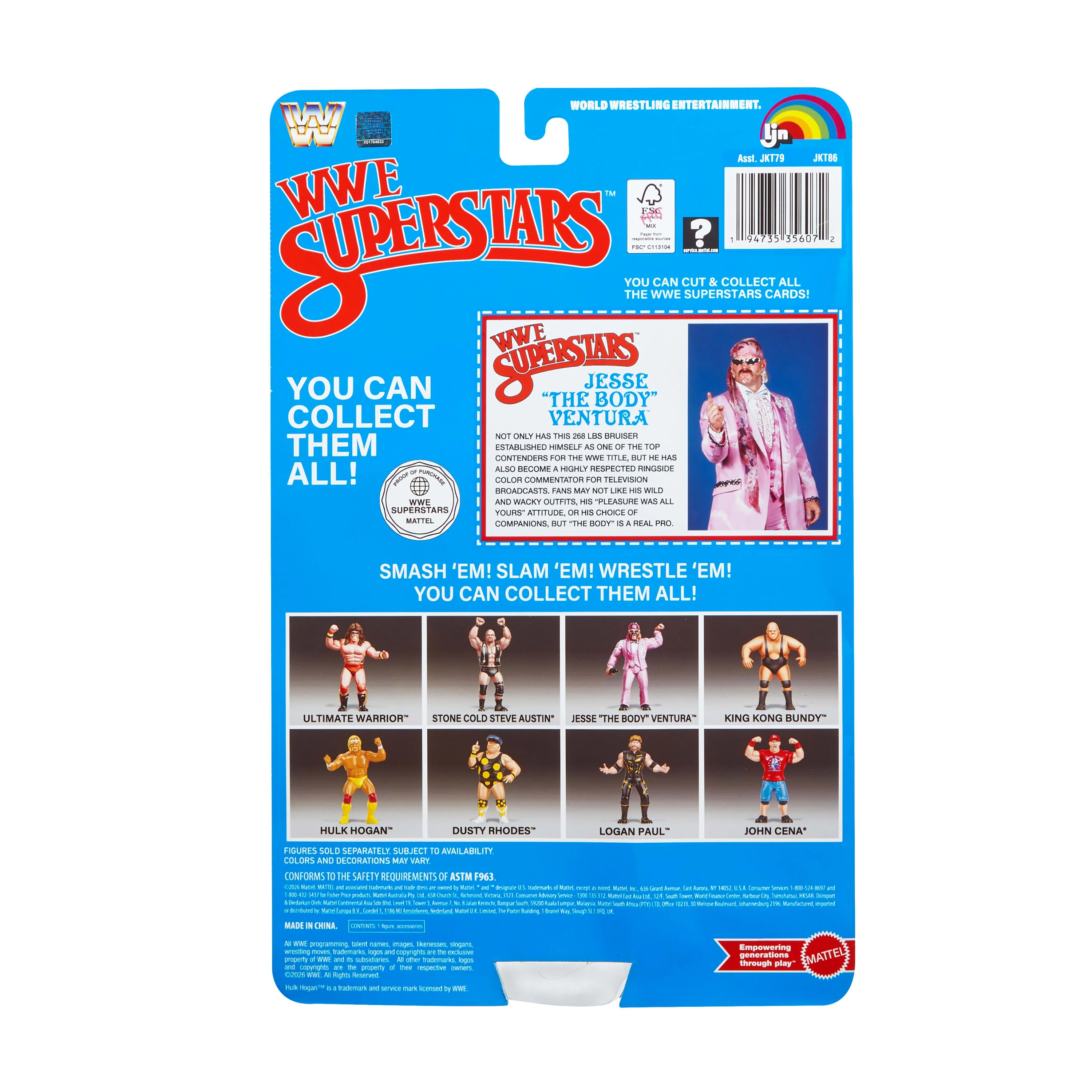 Ljn WWE Superstars Jesse “The Body” Ventura Action Figure, 1980s Retro 8-Inch Collectible Toy - Image 6