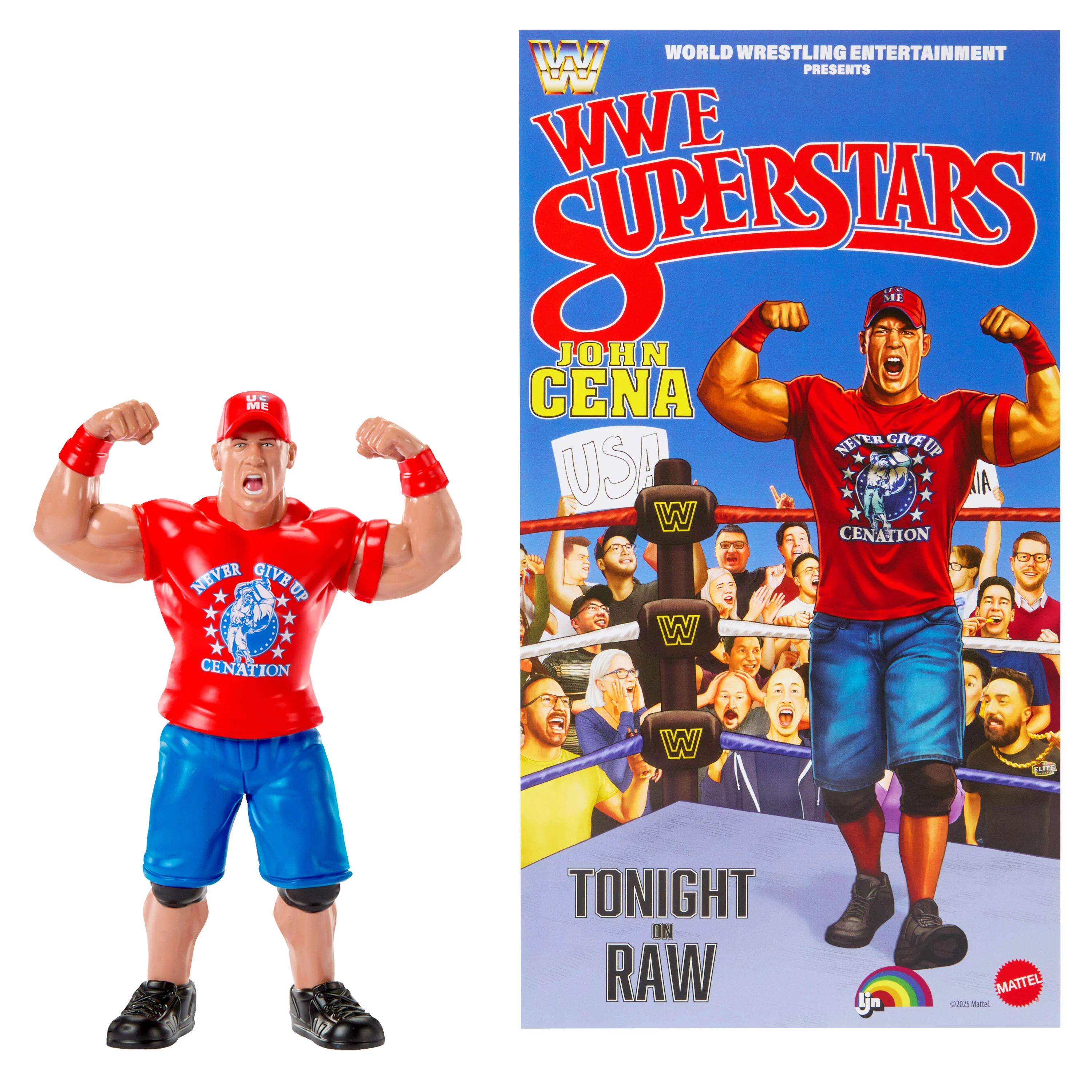 WWE Ljn Superstars John Cena Action Figure, 1980s Retro 8-inch Collectible Toy