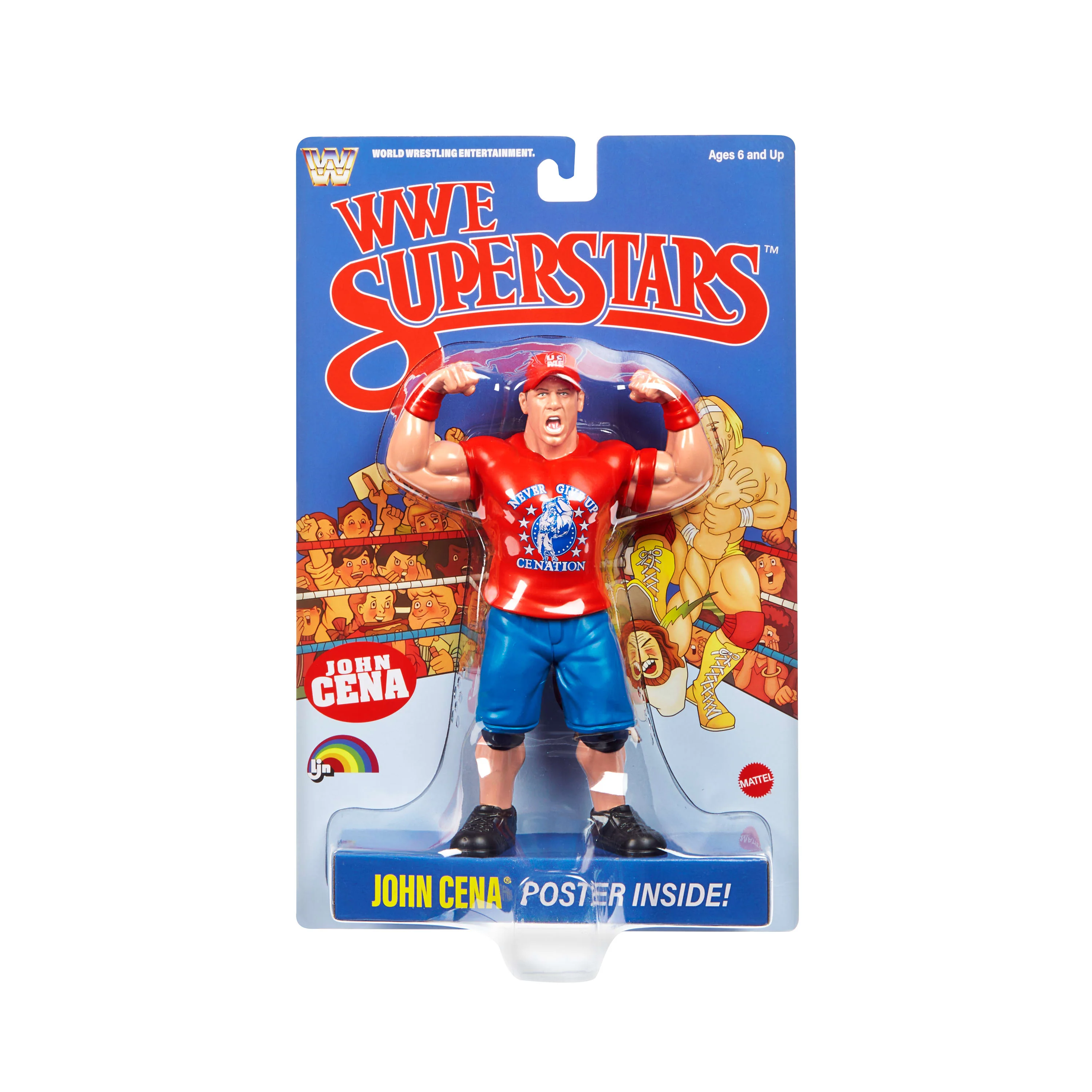 WWE Ljn Superstars John Cena Action Figure, 1980s Retro 8-inch Collectible Toy - Image 6