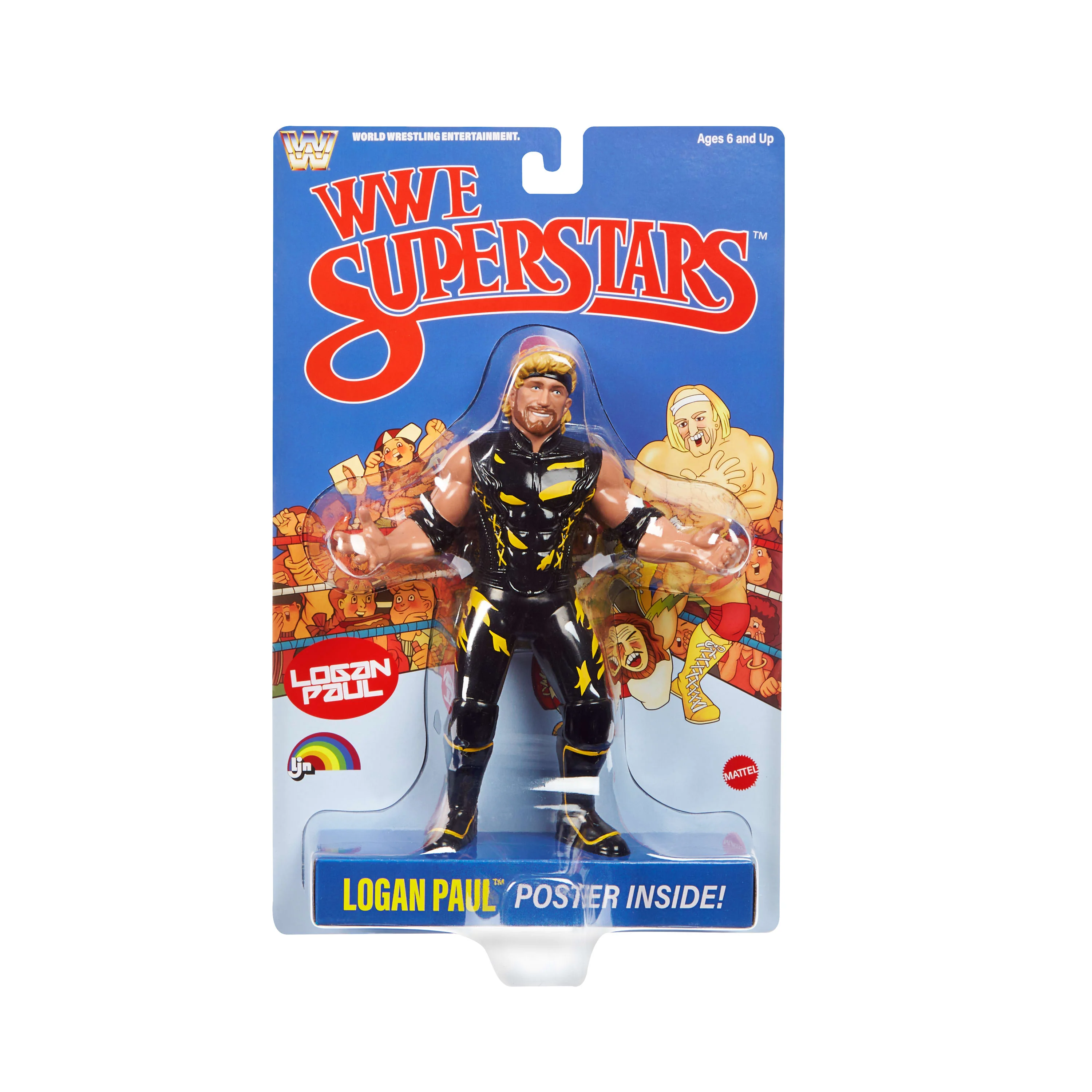WWE Ljn Superstars Logan Paul Action Figure, 1980s Retro 8-inch Collectible Toy - Image 6