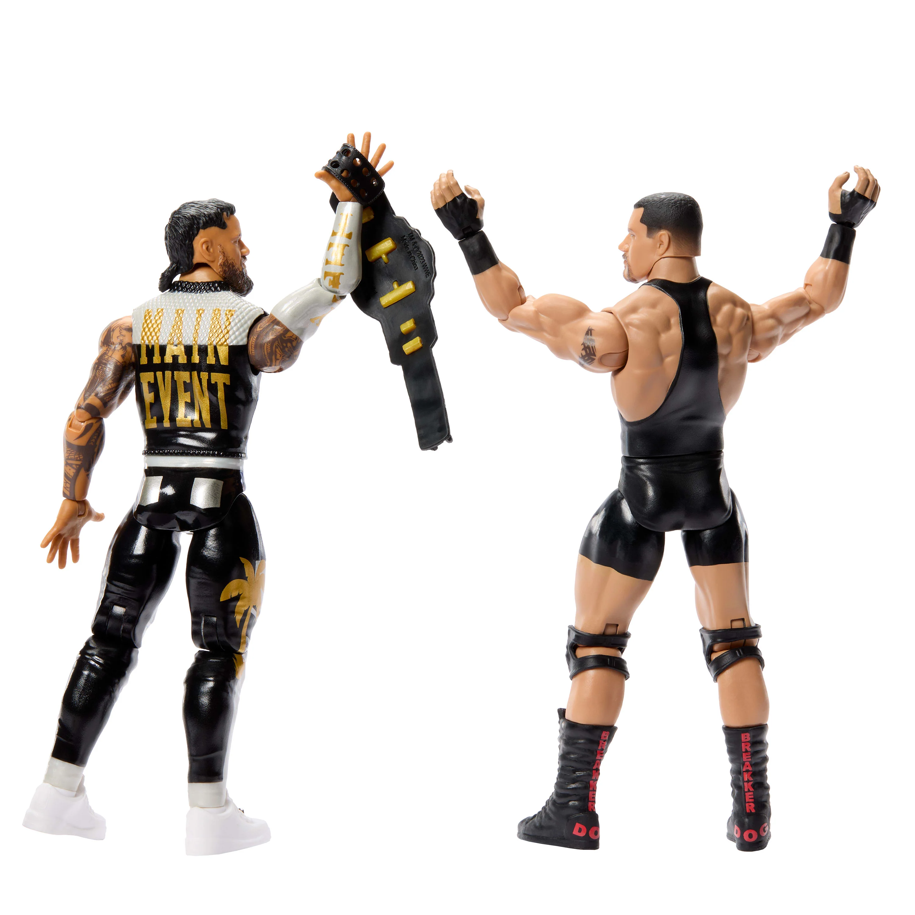 WWE Main EVent Showdown Bron Breakker vs Jey Uso Action Figures Set, Series #25, 6-inch Collectibles - Image 5
