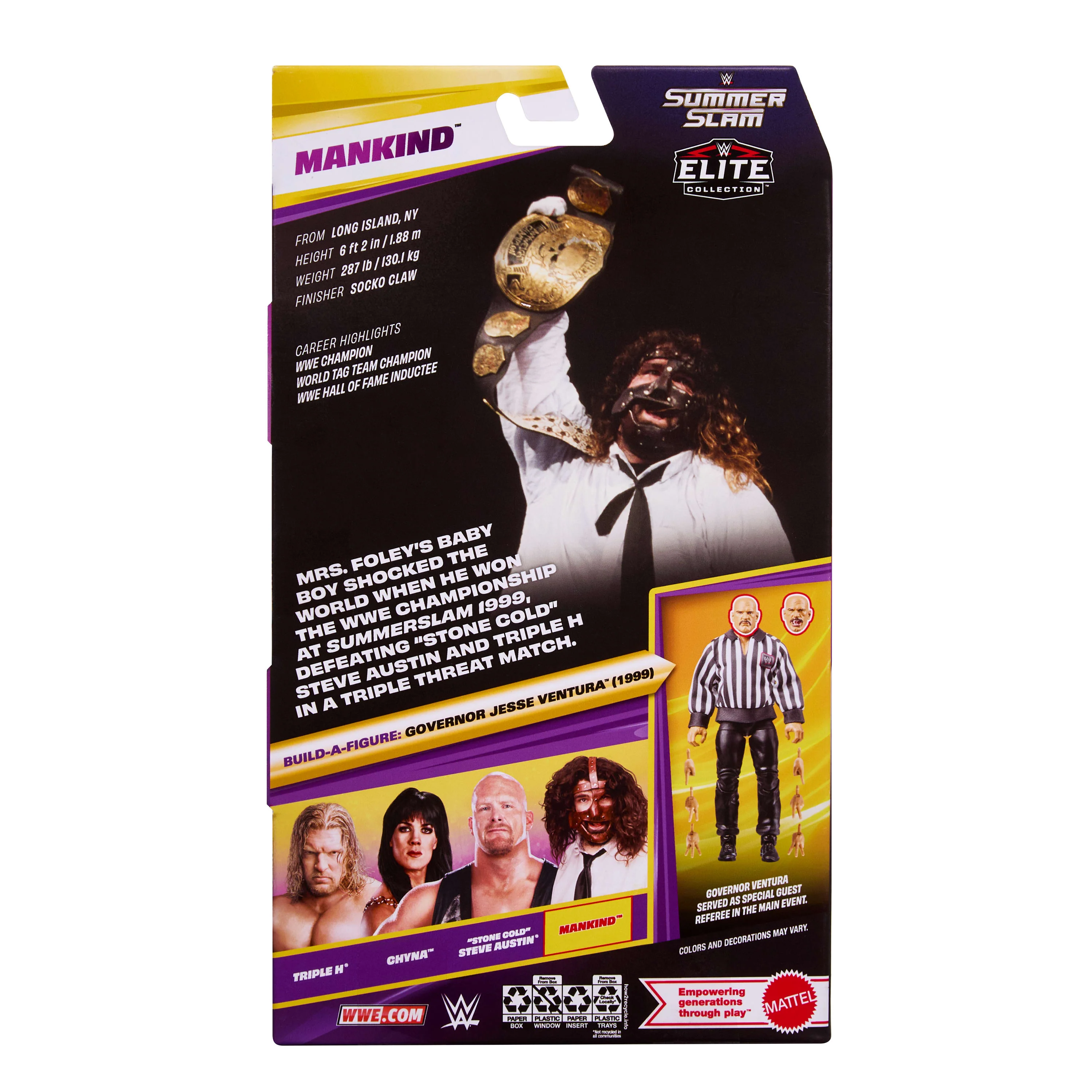 WWE Elite Collection Premium Live EVent Mankind Action Figure Set, Summerslam Series Collectible - Image 6