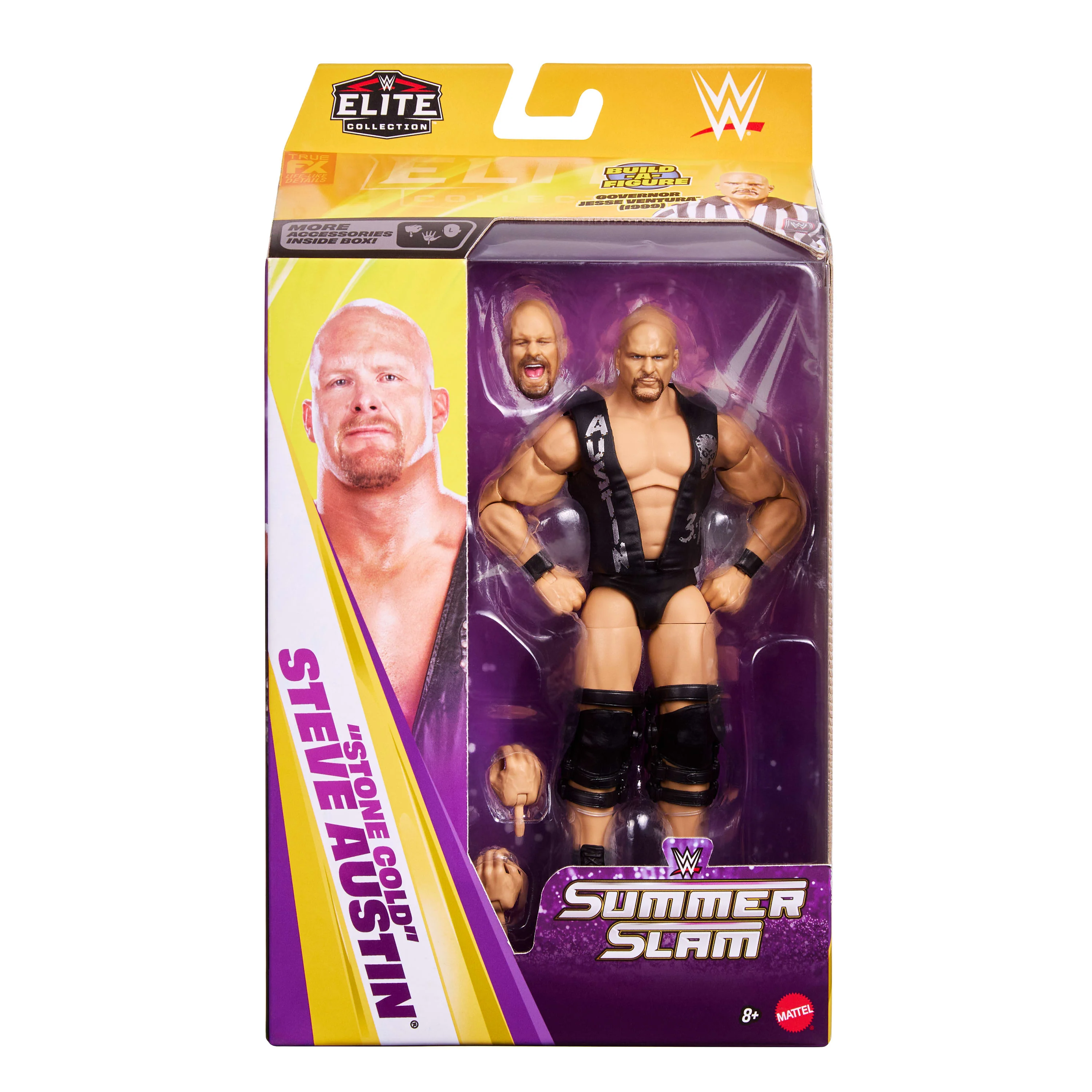 WWE Elite Collection Premium Live EVent Stone Cold Steve Austin Action Figure Set, Summerslam Series - Image 2