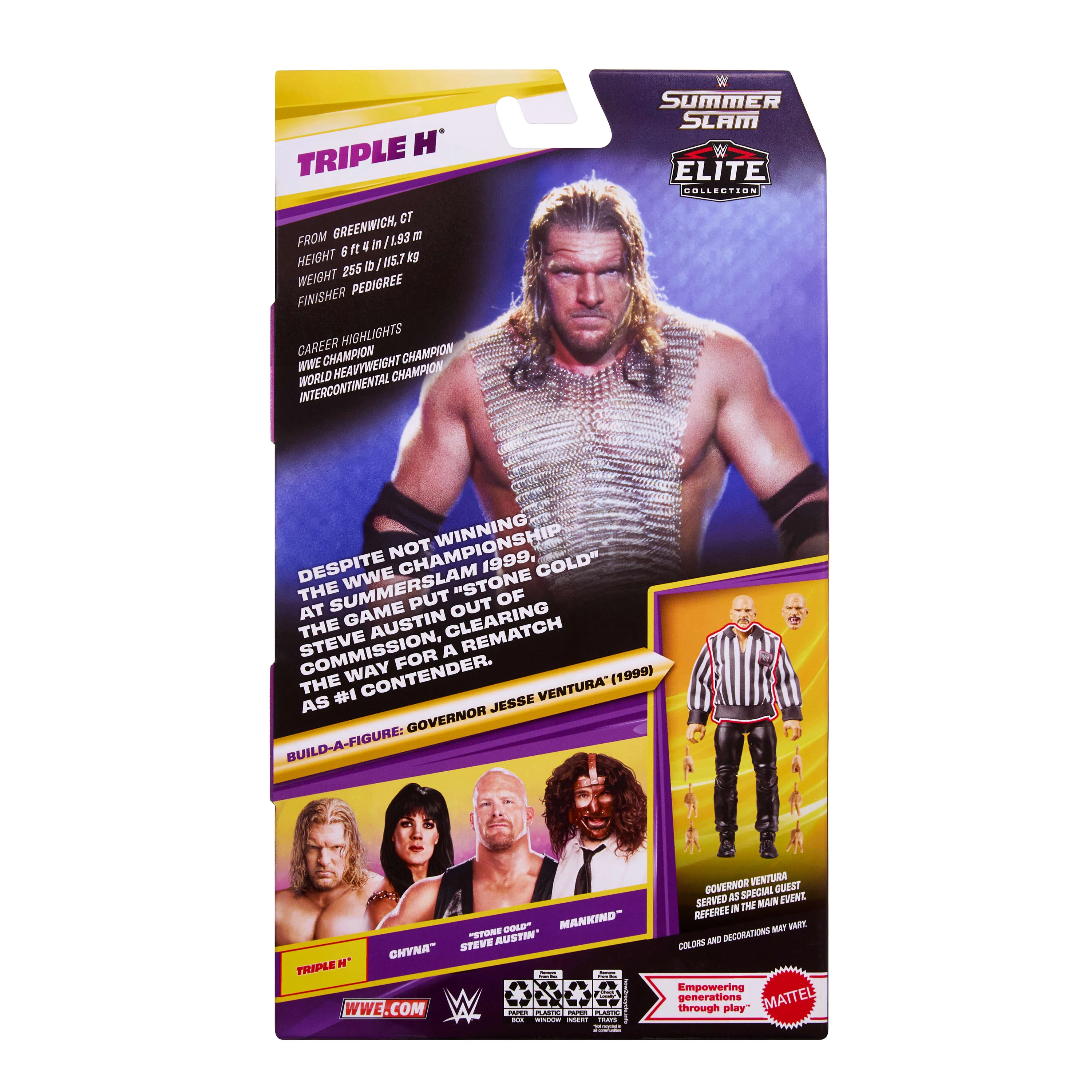 WWE Elite Collection Premium Live EVent Triple H Action Figure Set, Summerslam Series Collectible - Image 6