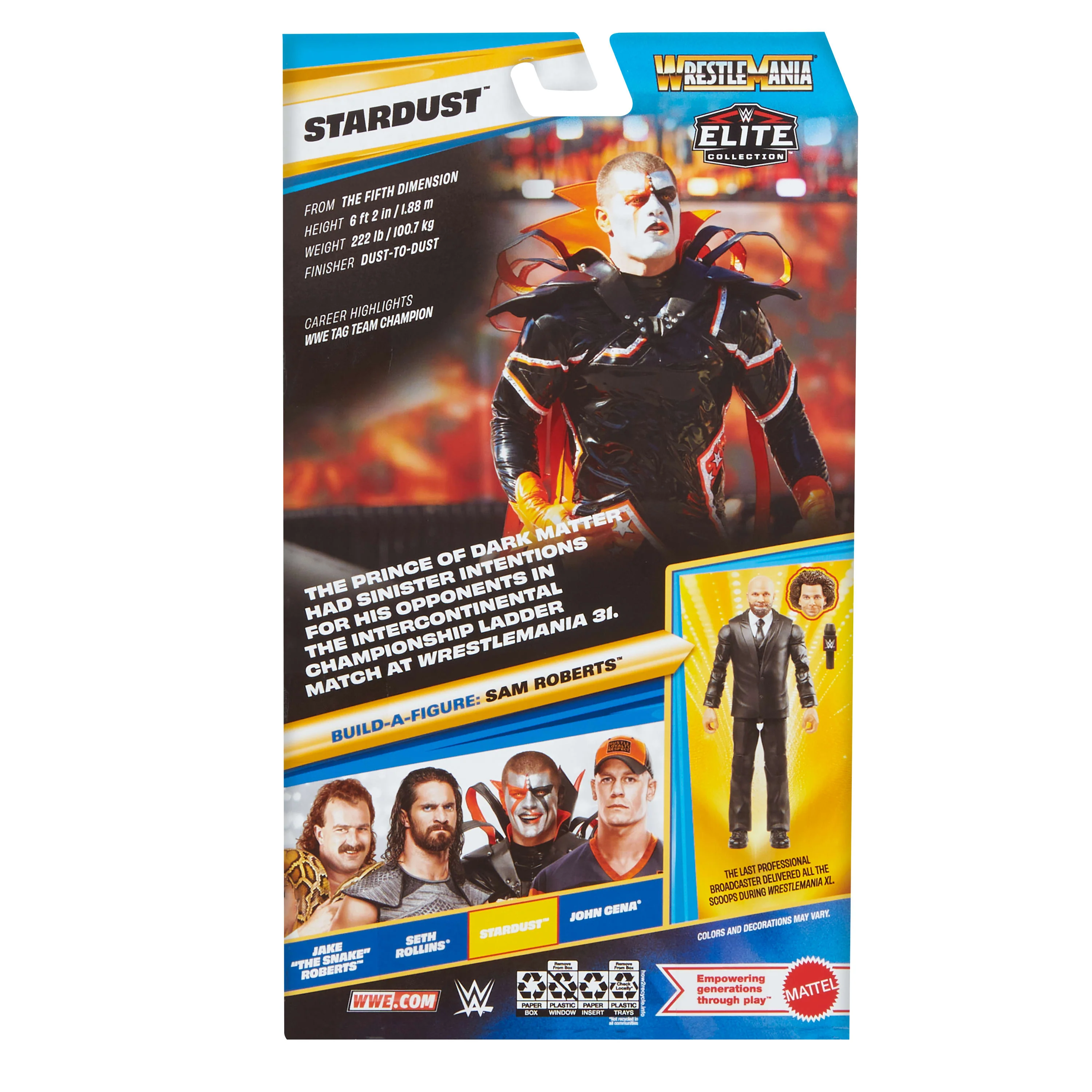 WWE Elite Collection Premium Live EVent Stardust Action Figure Set, Wrestlemania Collectible - Image 6
